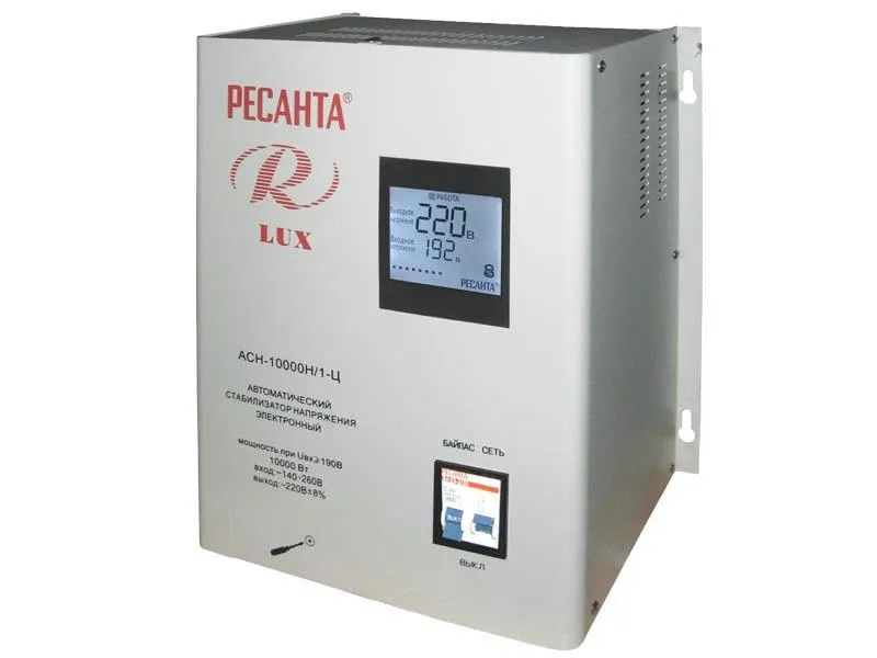 Стабилизатор напряжения серии LUX РЕСАНТА АСН-10000Н/1-Ц 5.00 1