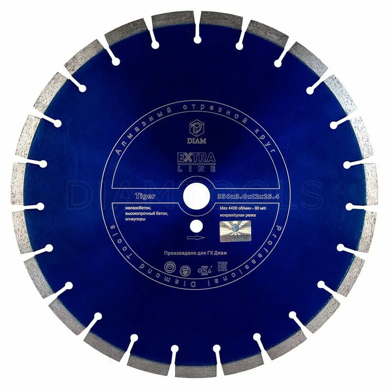 Диск алмазный 300x2.8x12x25.4 по железобетону Extra Line DIAM Tiger