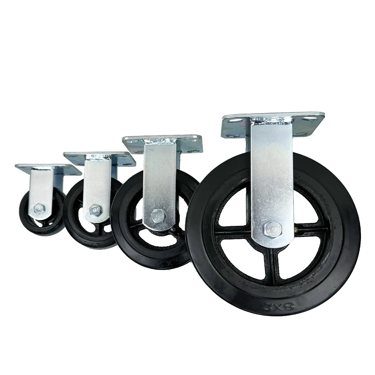 Неповоротная опора колесная большегрузная HITCH 125*50 резина черная FCd54 SZ085001