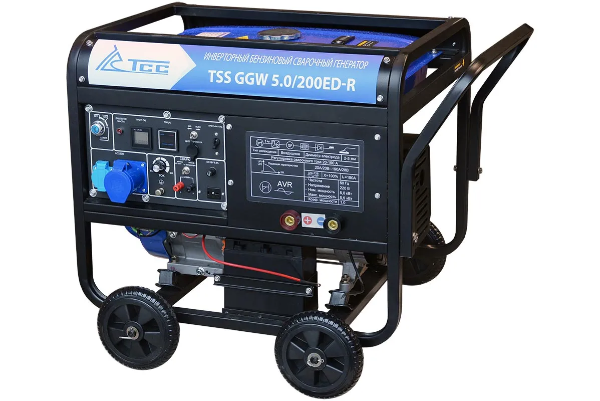 Генератор сварочный инверторный бензиновый TSS GGW 5.0/200ED-R для автономной сварки