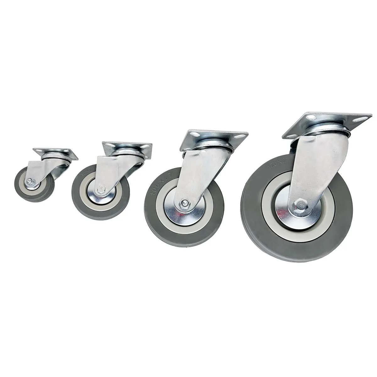 Поворотная опора колесная HITCH 75*20 резина серая SCg93 SZ084834