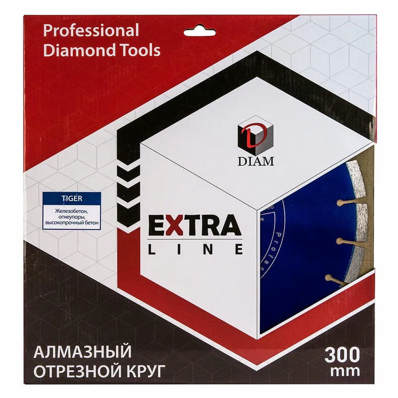 Диск алмазный 300x2.8x12x25.4 по железобетону Extra Line DIAM Tiger